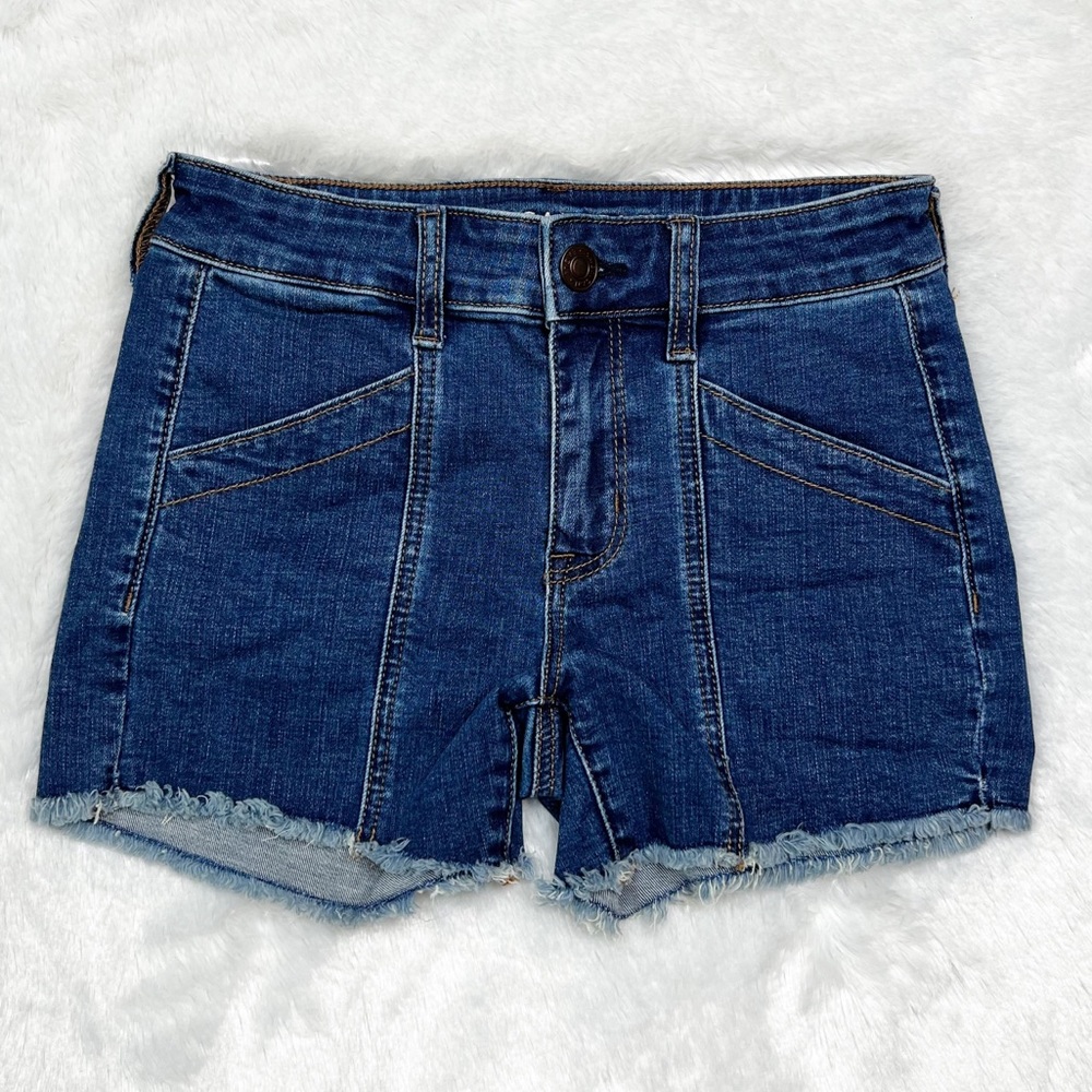 American Eagle Mid Rise Super Stretch Denim Cut Off Shorts 3.5” Women’s Sz 2